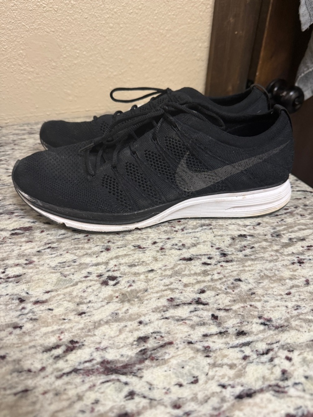 Nike Black and White Flyknit Trainers